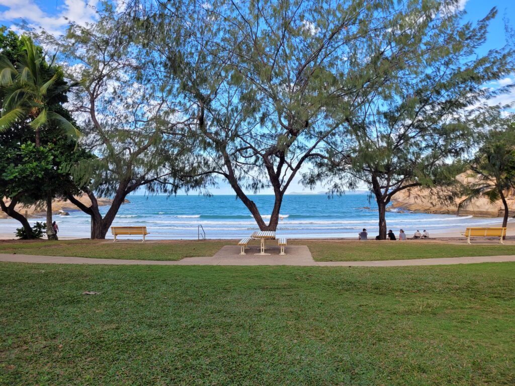 Picnic table at Alma Bay