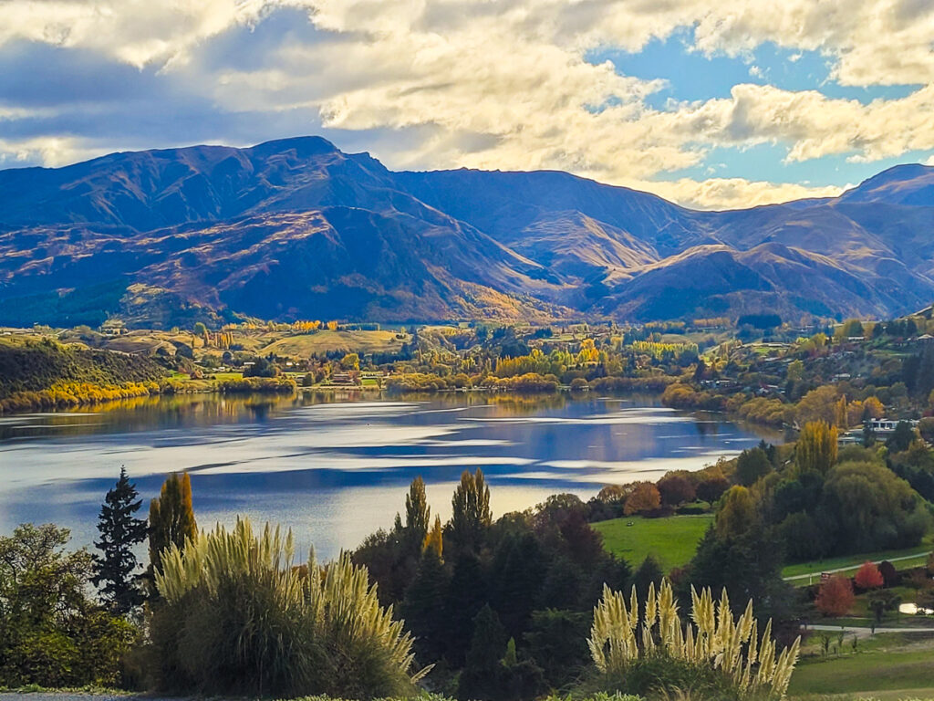 View from a hill near Lake Hayes Estate in the autumn