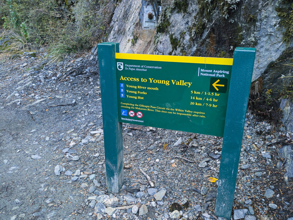 Fork in the path that leads to Young Valley