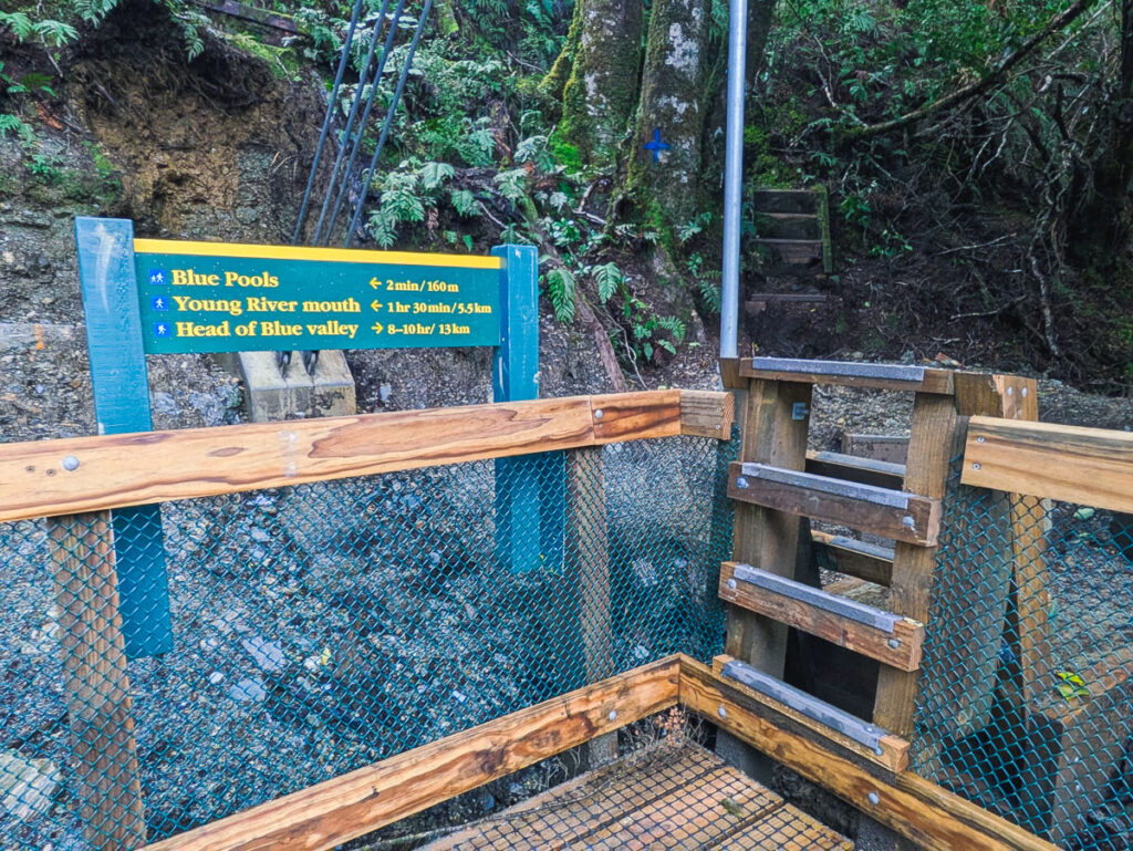 Fence that must be climbed to access the Blue Pools