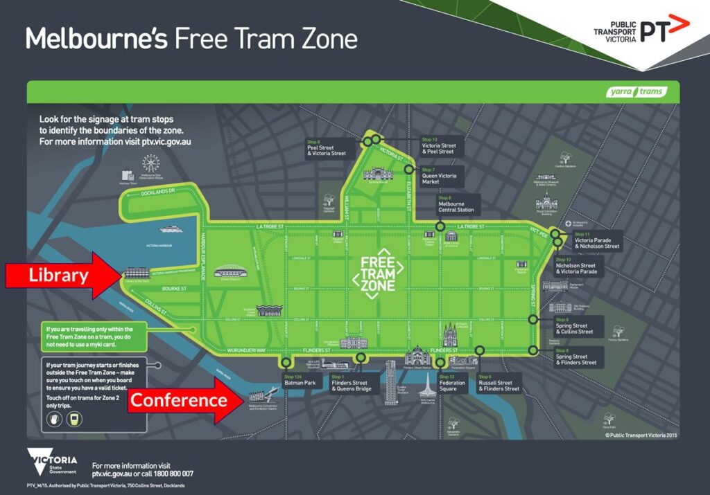 Map of Melbourne's free tram zone